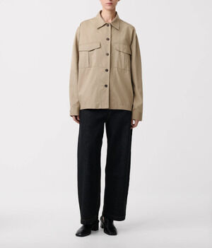 Studio Nicholson Twill Kukes Boxy Fit Shirt Jacket in Parcel Large